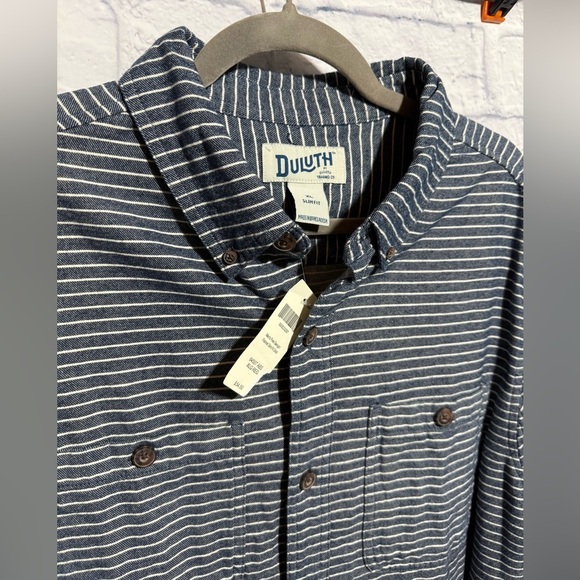 Duluth Trading Co Other - Duluth Trading Co. Free Swingin’ Slim Fit Flannel Shirt, Blue/White Stripes, XL